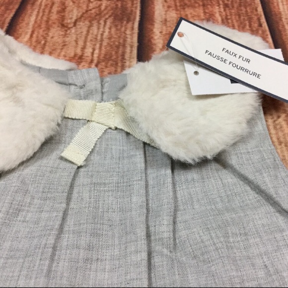 Gap Girls 18-24 Months Gray Faux Fur Dress - Picture 3 of 5